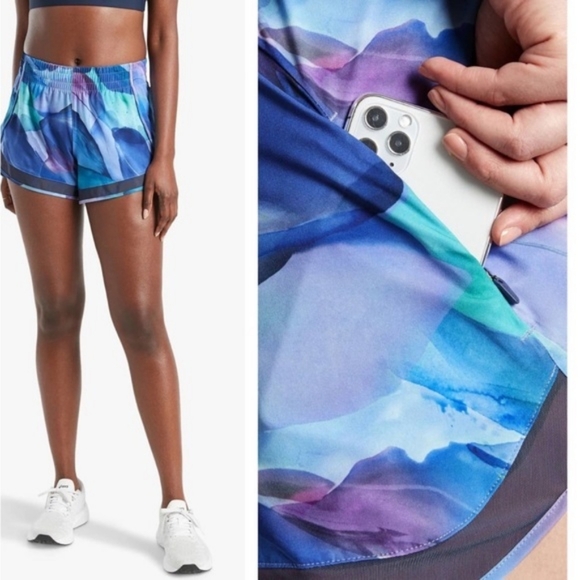 AthletaMulticolor Racer Mid Rise Athletic Shorts - Picture 2 of 7